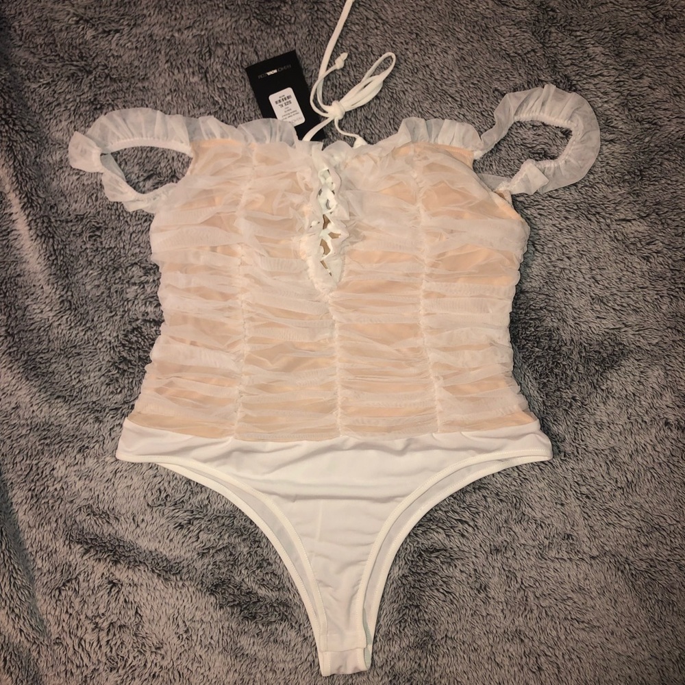Off the Shoulder Ruffle Bodysuit